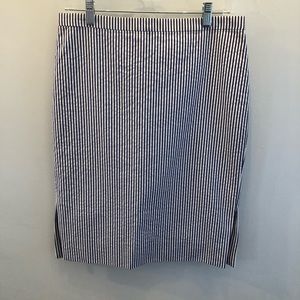 J.Crew Blue and White Seersucker Pencil Skirt